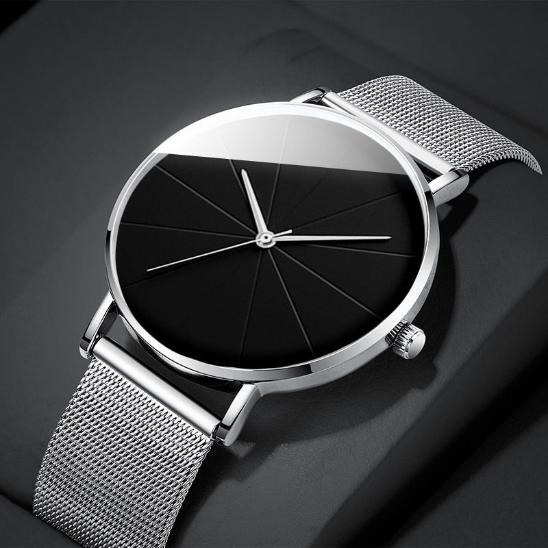 2022 Minimalist Men's Fashion Watches Simple Men Business Ultra Thin Stainless